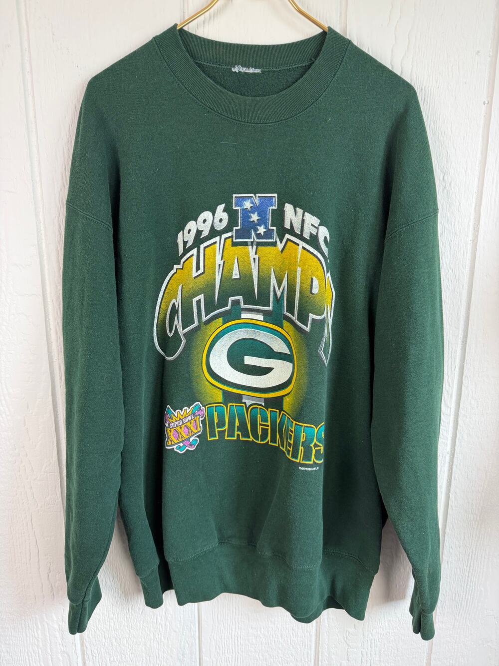 Vintage 1996 Green Bay Packers NFC Champions Super Bowl XXXI Sweatshirt NFL
